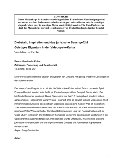 Diebstahl, Inspiration und das juristische Bauchgef&uuml;hl Geistiges