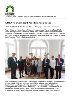MRSA-Netzwerk stellt Arbeit im Ausland vor