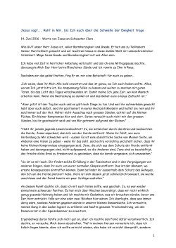 Jesus sagt... Ruht in Mir, bis Ich euch &uuml;ber die Schwelle der Ewigkeit