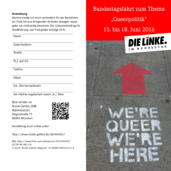 Bundestagsfahrt zum Thema „Queerpolitik“ 15. bis