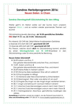 Sandras Dienstagstreff-Glückstraining für den Alltag