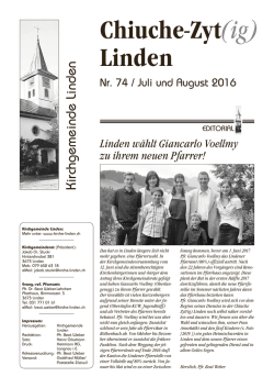 Juli + August 2016 - Kirchgemeinde Linden