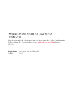 Installationsanleitung f&uuml;r PayPal Plus PrestaShop
