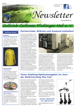 Newsletter - Golfclub Golfoase Pfullinger Hof