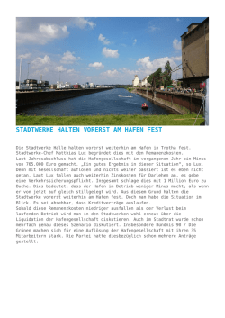 Stadtwerke halten vorerst am Hafen fest