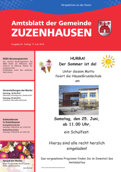 HURRA! Der Sommer ist da! Samstag, den 25