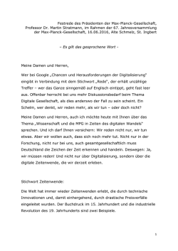 Festrede des Pr&auml;sidenten der Max-Planck