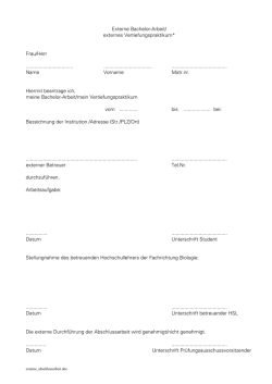 Externe Bachelor-Arbeit/ externes