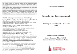 Stunde der Kirchenmusik - Musik an der Kilianskirche Heilbronn