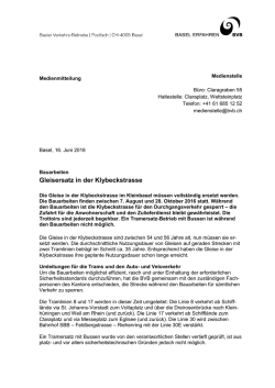 Gleisersatz in der Klybeckstrasse