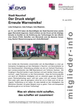 Mitgliederinfo: „Stadt Naunhof – Der Druck steigt!“
