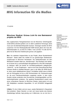 Münchner Stadtrat: Grünes Licht für drei Betriebshofprojekte der MVG