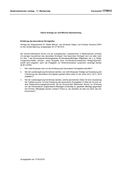 Drucksachen allgemein - Nieders&auml;chsischer Landtag