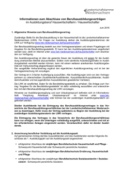 Informationen zum Abschluss von Berufsausbildungsvertr&auml;gen im