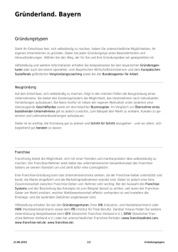 Gr&uuml;ndungstypen: Gr&uuml;nderland.Bayern