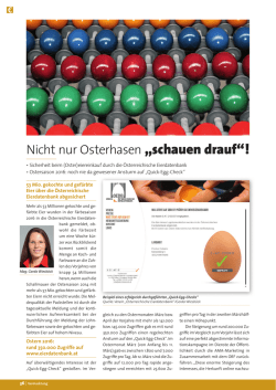 Nicht nur Osterhasen &bdquo;schauen drauf&ldquo;!