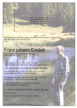 Gruber Franz Johann12.06.2016