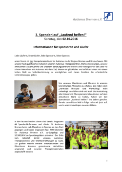 Informationen f&uuml;r Sponsoren und L&auml;ufer