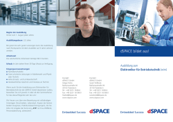 dSPACE bildet aus! dSPACE bildet aus!