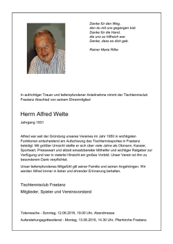 Herrn Alfred Welte