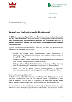 Pressemitteilung - Most aus Oberösterreich