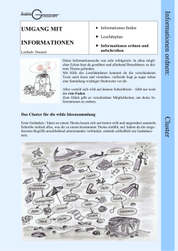 Informationen ordnen und aufschreiben