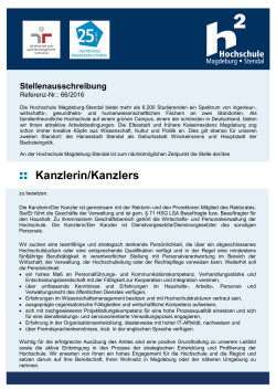 Kanzlerin/Kanzlers - Hochschule Magdeburg