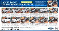 UNSERE TOP-13Nr. 12.2016 GEBRAUCHTWAGEN