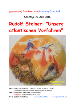 Rudolf Steiner: "Unsere atlantischen Vorfahren"