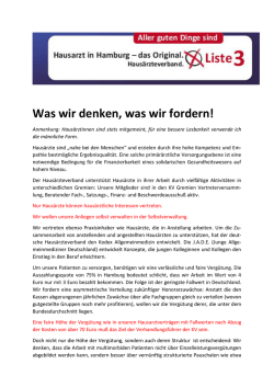 Unser Wahlprogramm - Hausärzteverband Hamburg eV