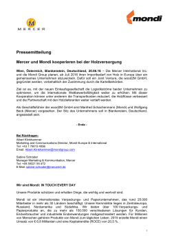Pressemitteilung - Zellstoff- und Papierfabrik Rosenthal GmbH