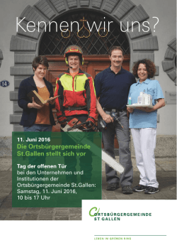 Flyer Tag der offenen Tür - Ortsbürgergemeinde St.Gallen