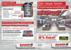 15 % Rabatt - toom Baumarkt