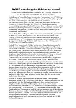 DVNLP von allen guten Geistern verlassen?