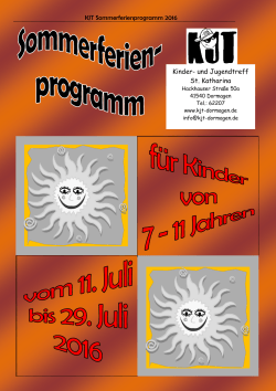 Sommerferienprogramm für Kinder - Kinder