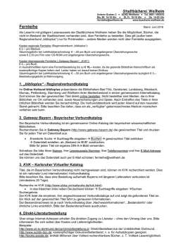 Infoblatt Fernleihe