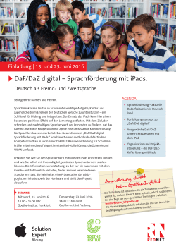 DaF/DaZ digital – Sprachförderung mit iPads.