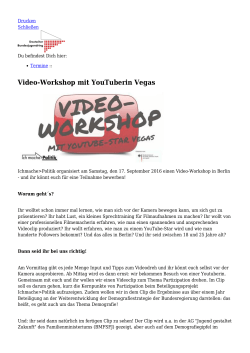 Video-Workshop mit YouTuberin Vegas