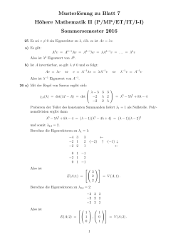 Musterlösung zu Blatt 7 Höhere Mathematik II (P/MP/ET/IT/I