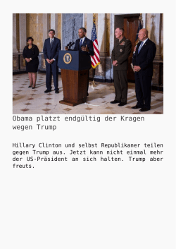 Obama platzt endgültig der Kragen wegen Trump - K