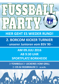 hier geht es wieder rund! 2. borcom kicker turnier