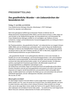 Die Pressemitteilung - Freie Waldorfschule