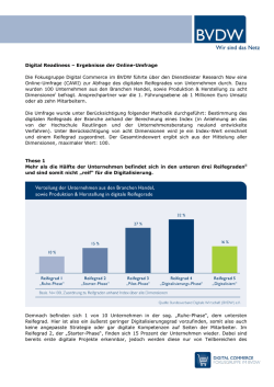 Digital Readiness &ndash; Ergebnisse der Online-Umfrage Die