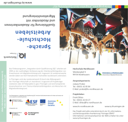 Infoflyer zum Projekt - Hochschule Nordhausen