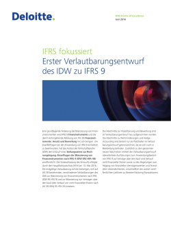 IFRS fokussiert Erster Verlautbarungsentwurf des IDW zu