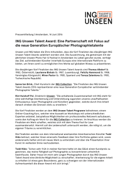 ING Unseen Talent Award: Eine Partnerschaft mit Fokus auf die