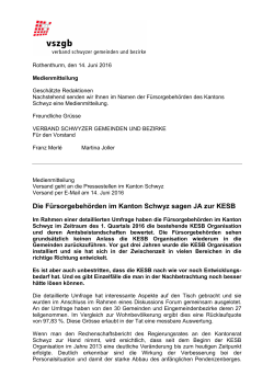 Die Fürsorgebehörden im Kanton Schwyz sagen JA zur KESB