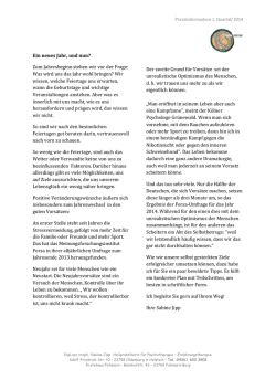 Ein neues Jahr, und nun?