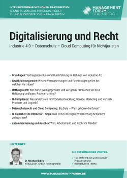 Digitalisierung und Recht - Management Forum Starnberg GmbH