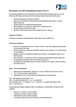 Information DHB Pokal - DKB Handball Bundesliga